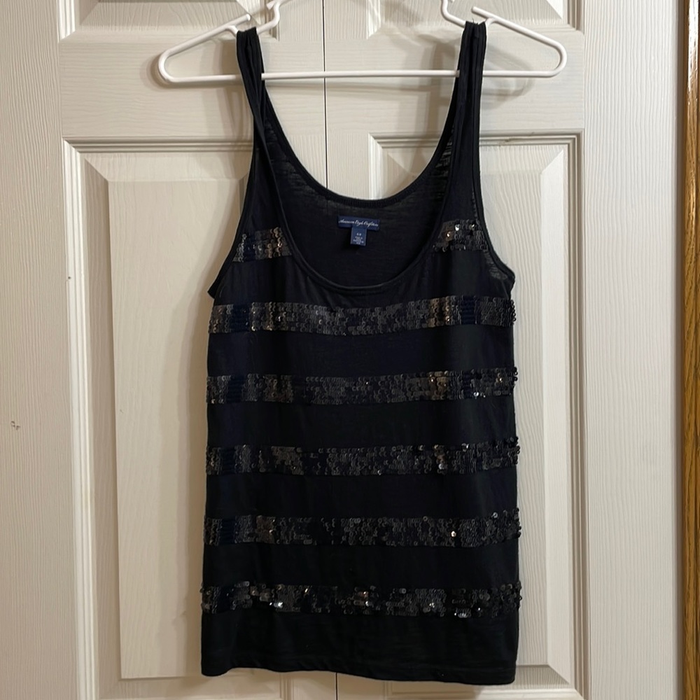 American Eagle outfitters, black, sequin, tank top size small